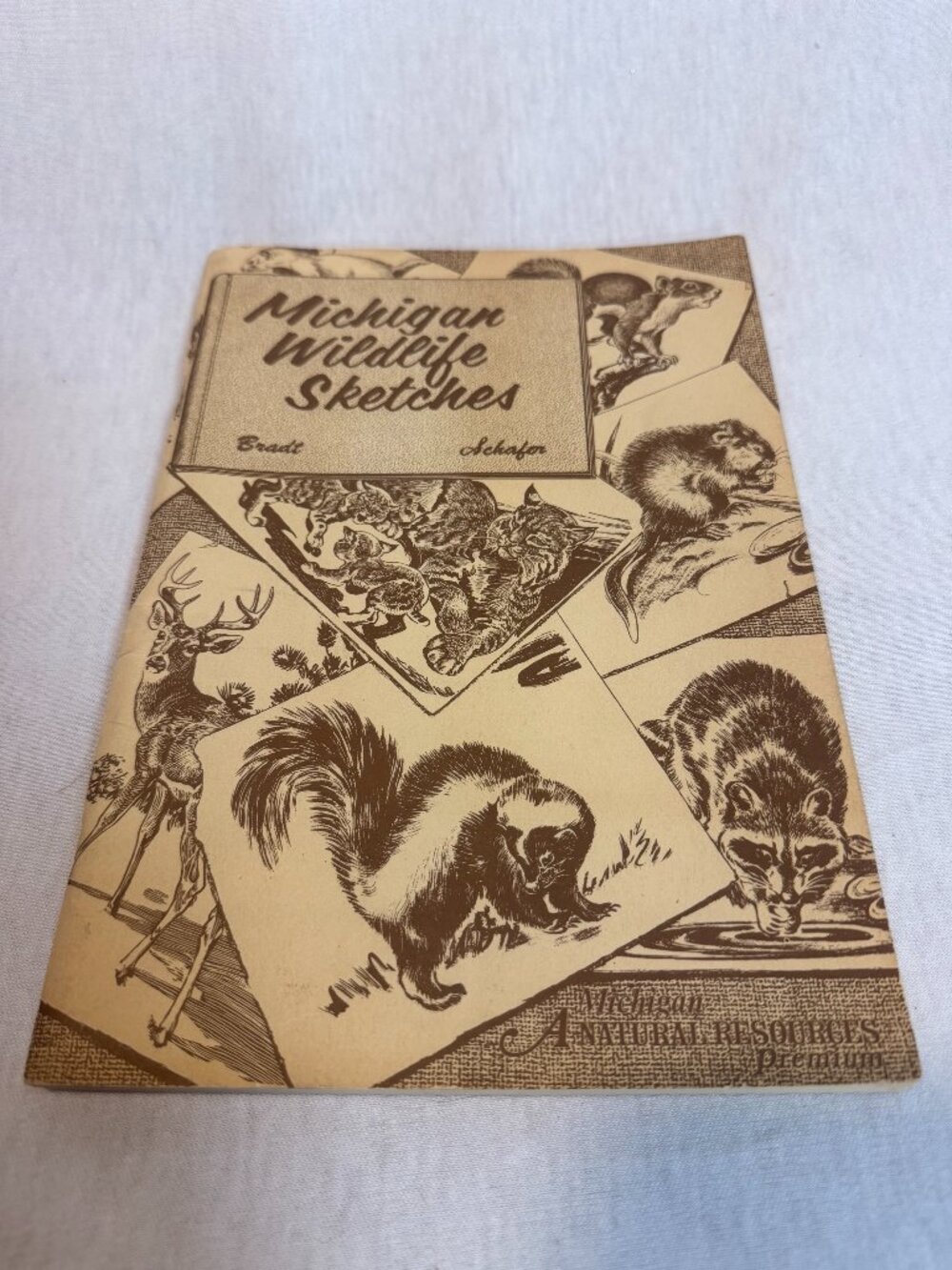 Vintage 1972 Michigan Wildlife Sketches Paperback Booklet
